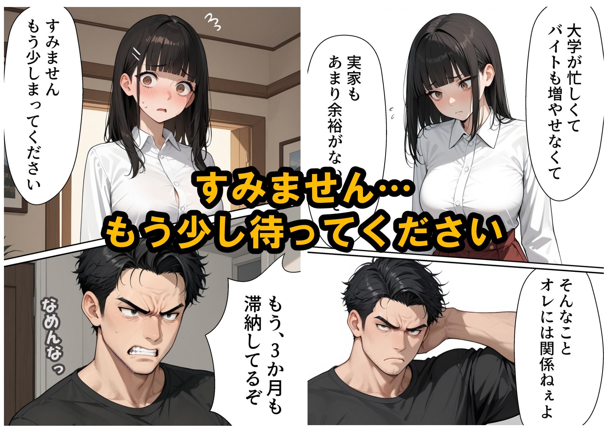 【家賃滞納】清楚系巨乳女子大生が堕ちる「性の取引」大家のエッチな要求にNOと言えない黒髪ロングニーハイ！エスカレートする強●調教 サンプル2ページ目