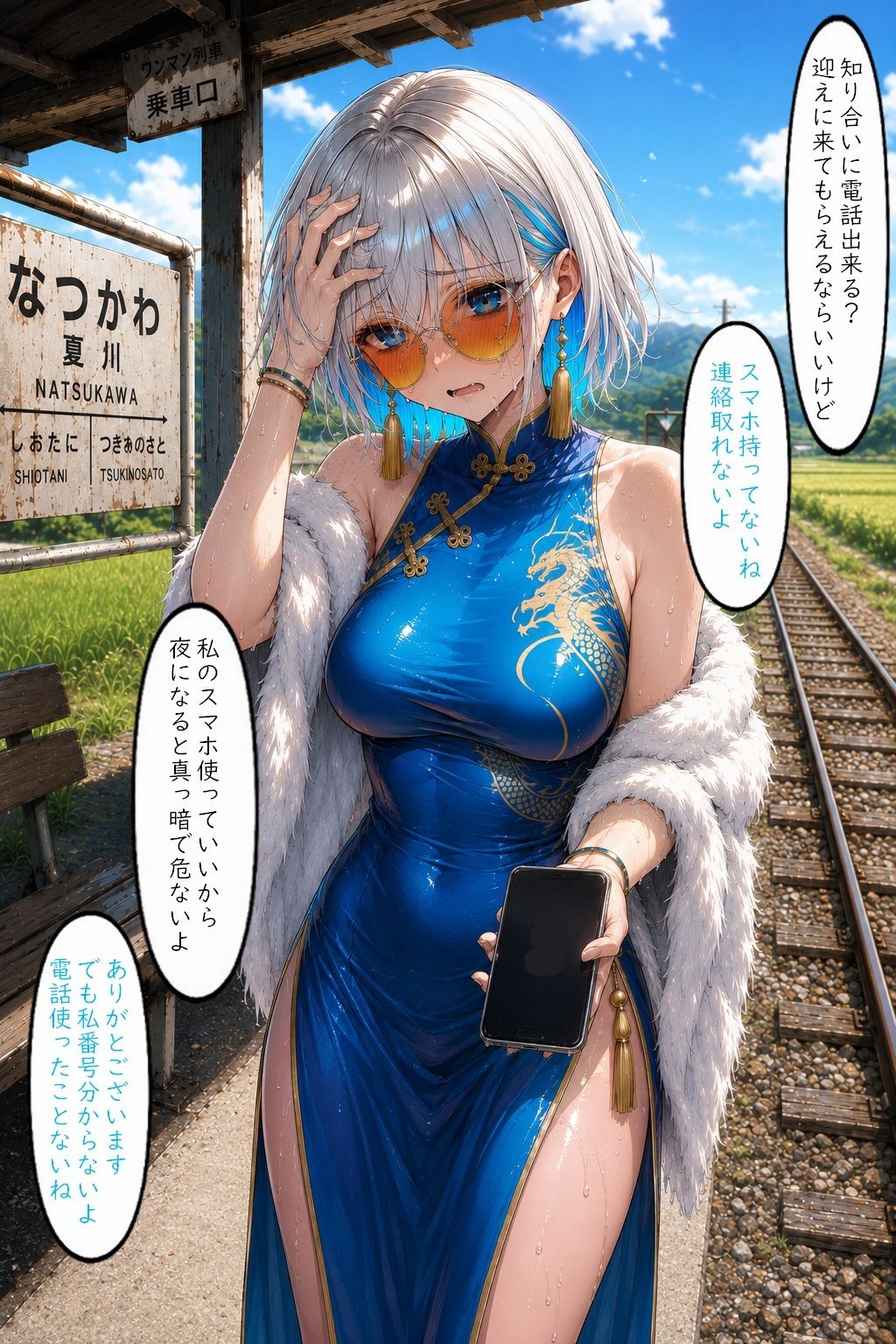 無人駅で困っていたお姉さんを助けた話し サンプル4ページ目
