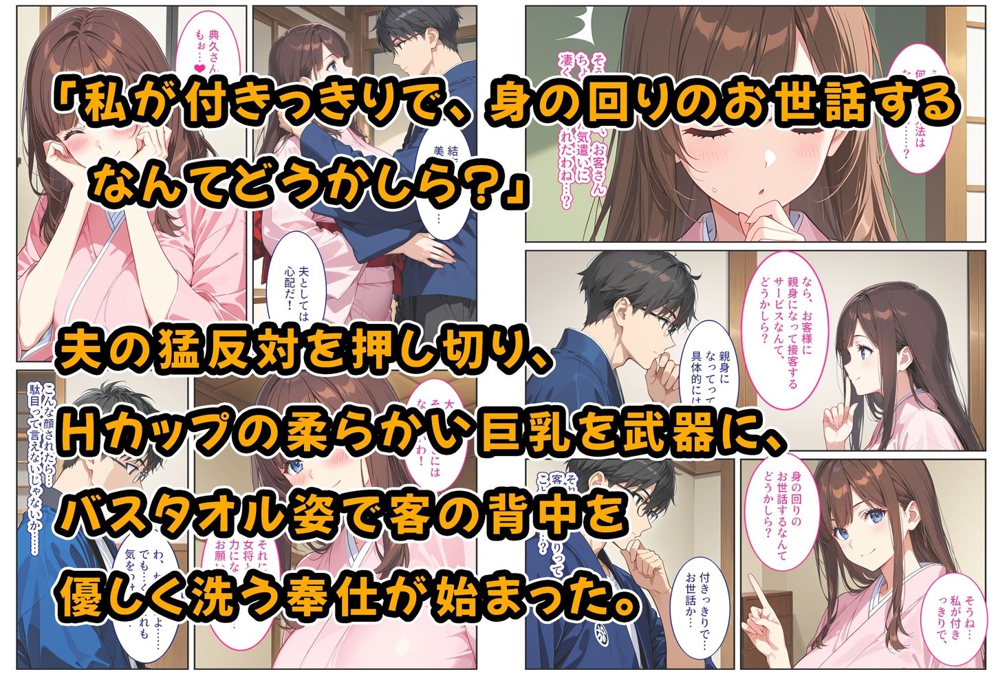 経営難の温泉旅館を守るため…爆乳人妻女将が客たちに種付けられて妊娠メス堕ち！ サンプル2ページ目
