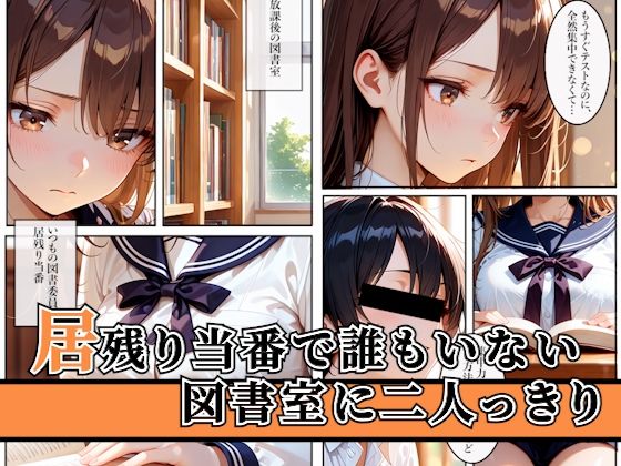 密室の図書室で先輩と二人っきり！勉強中の種付マッサージ サンプル1ページ目