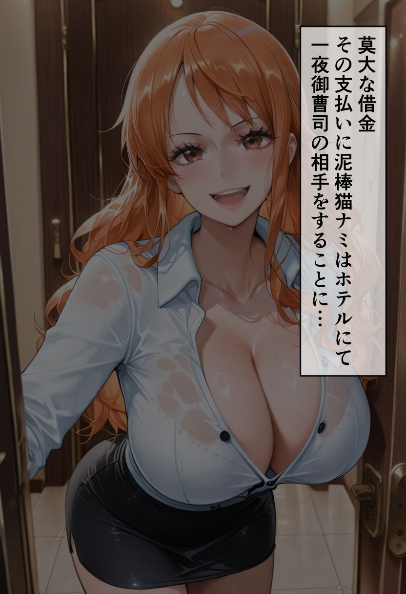 ワ◯ピース 女航海士 ナ◯がホテルで金持ち客に完全堕ち〜巨乳と尻で搾り取る一夜〜 サンプル2ページ目