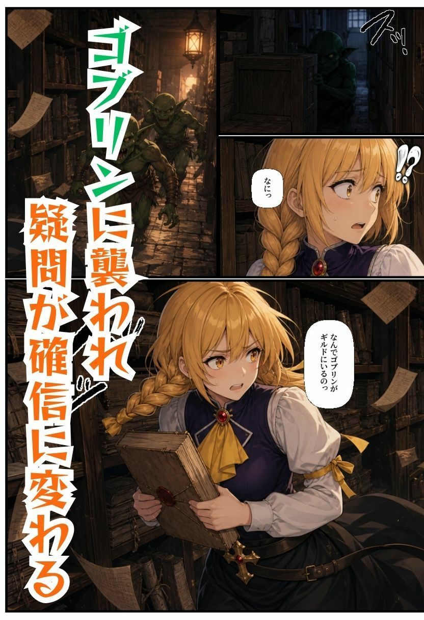 【ゴブリン姦】ゴブスレ異世界ヒロインが首絞め拘束調教されメス堕ち〜剣の乙女・受付嬢・エルフ妖精弓手・女神官・牛飼娘〜 サンプル2ページ目