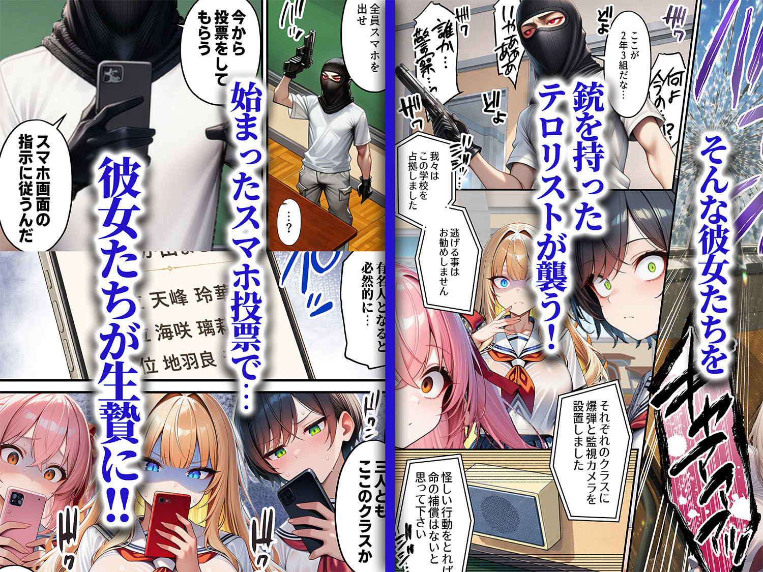 人質ライブ配信2 学園投票編 一軍女子がクラスのおもちゃ サンプル2ページ目