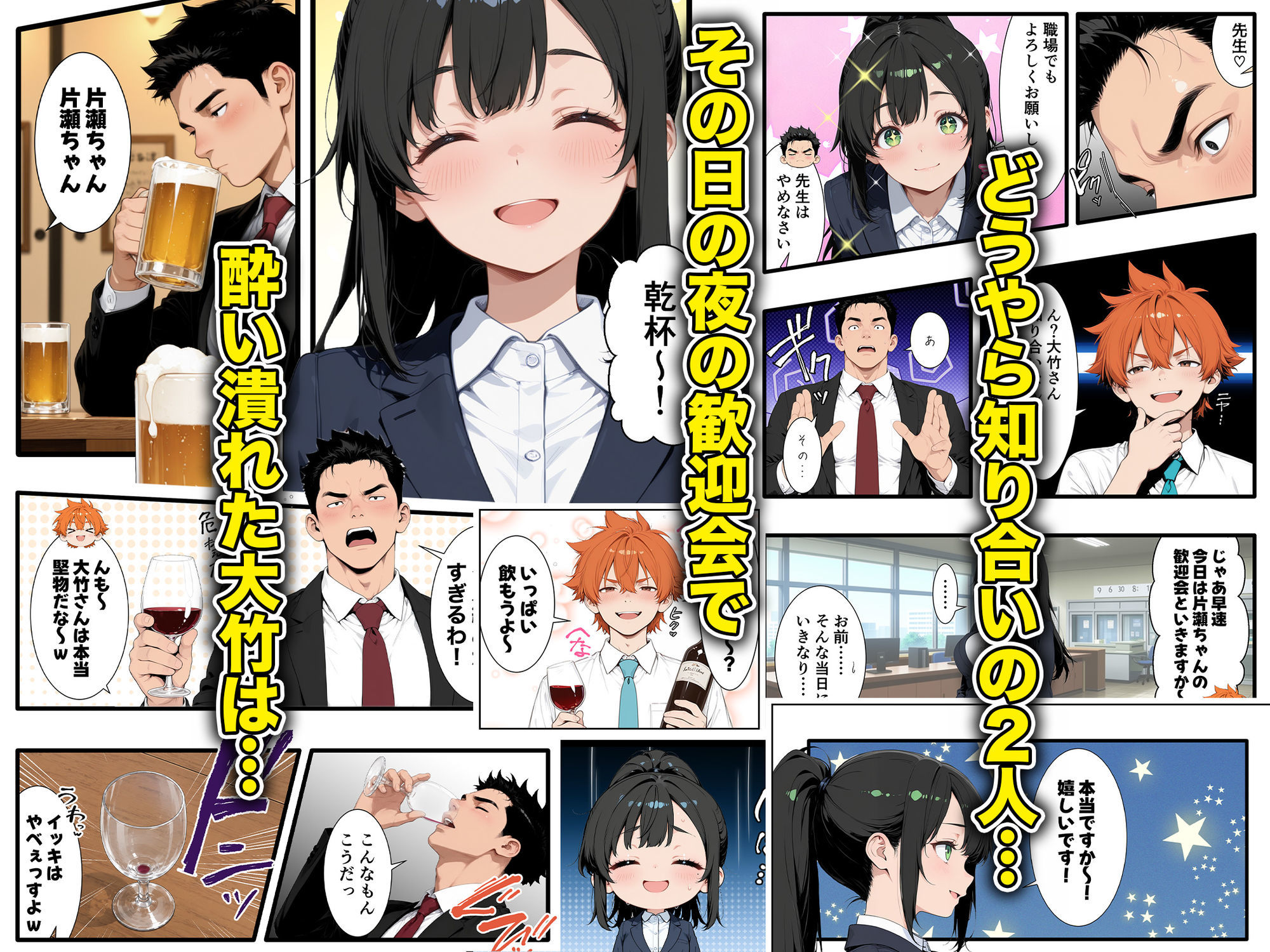巨乳小悪魔新卒の誘惑に敗北してあまあま搾精されまくる話 サンプル3ページ目