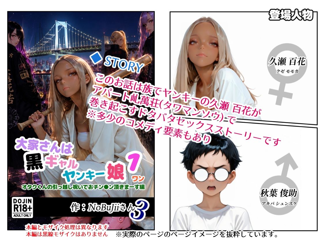 大家さんは黒ギャルヤンキー娘1オタクくんの引っ越し祝いでおチン●ン頂きまーす編 サンプル1ページ目
