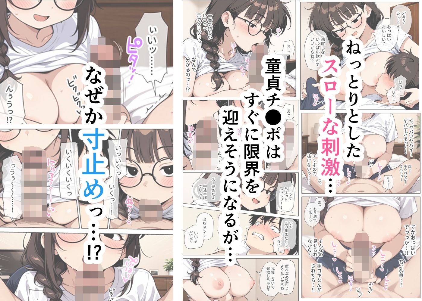 ねちっこい寸止めスロー手コキフェラと先っぽから根本まで往復するスロー騎乗位で溜まった疲れを搾りとる年下幼馴染の甘やかし搾精 サンプル5ページ目