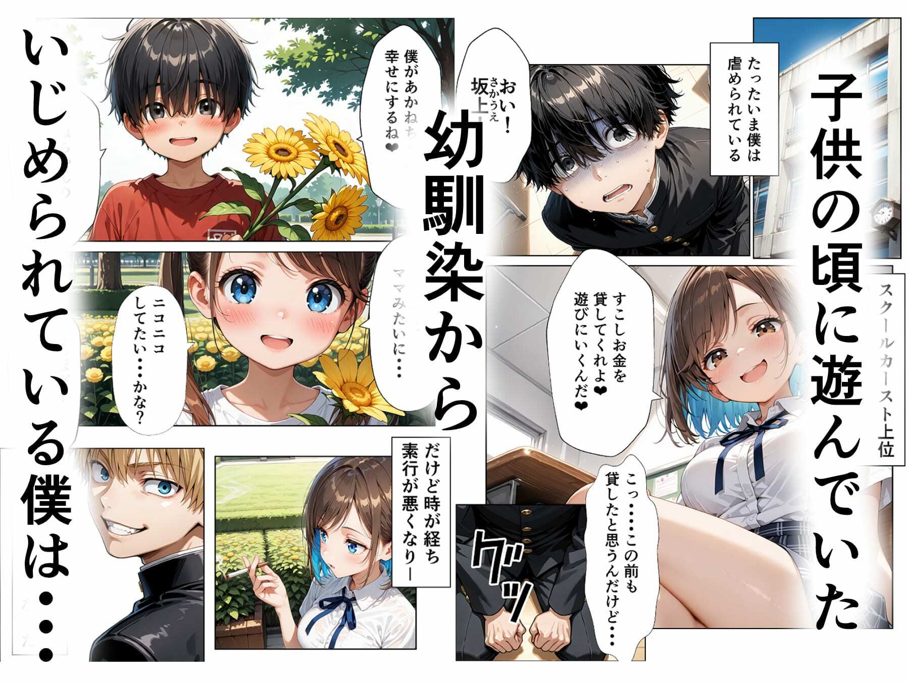 学園排泄  幼馴染がいじめるので人格排泄して幸せになります サンプル1ページ目