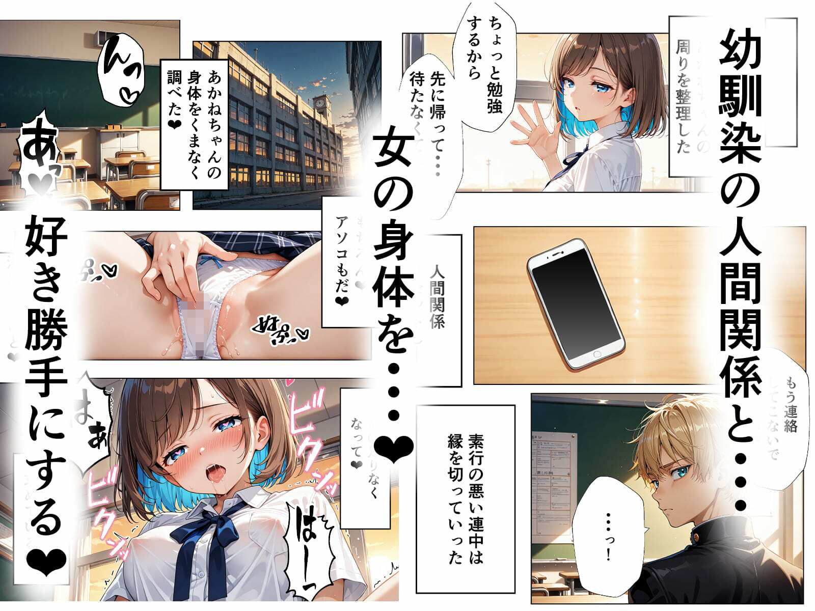 学園排泄  幼馴染がいじめるので人格排泄して幸せになります サンプル4ページ目