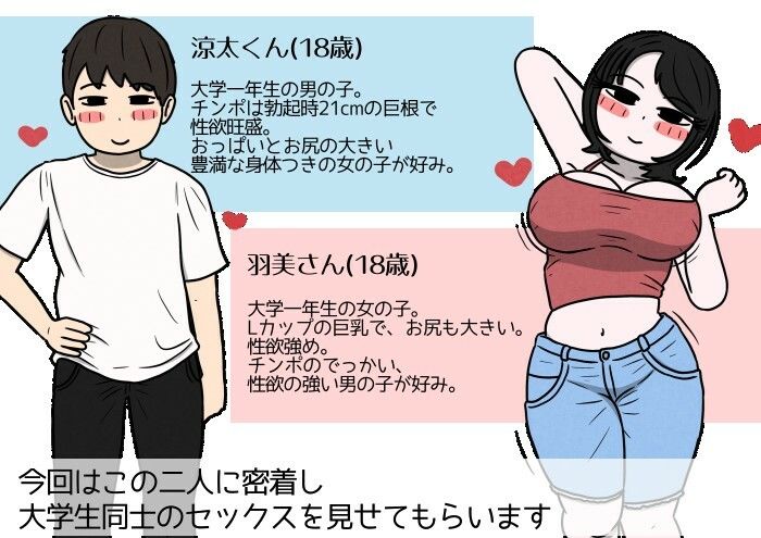 学生カップルのセックスと妊娠 - 気持ちよすぎて赤ちゃんができちゃった涼太くん（18歳）と羽美さん（18歳） サンプル1ページ目