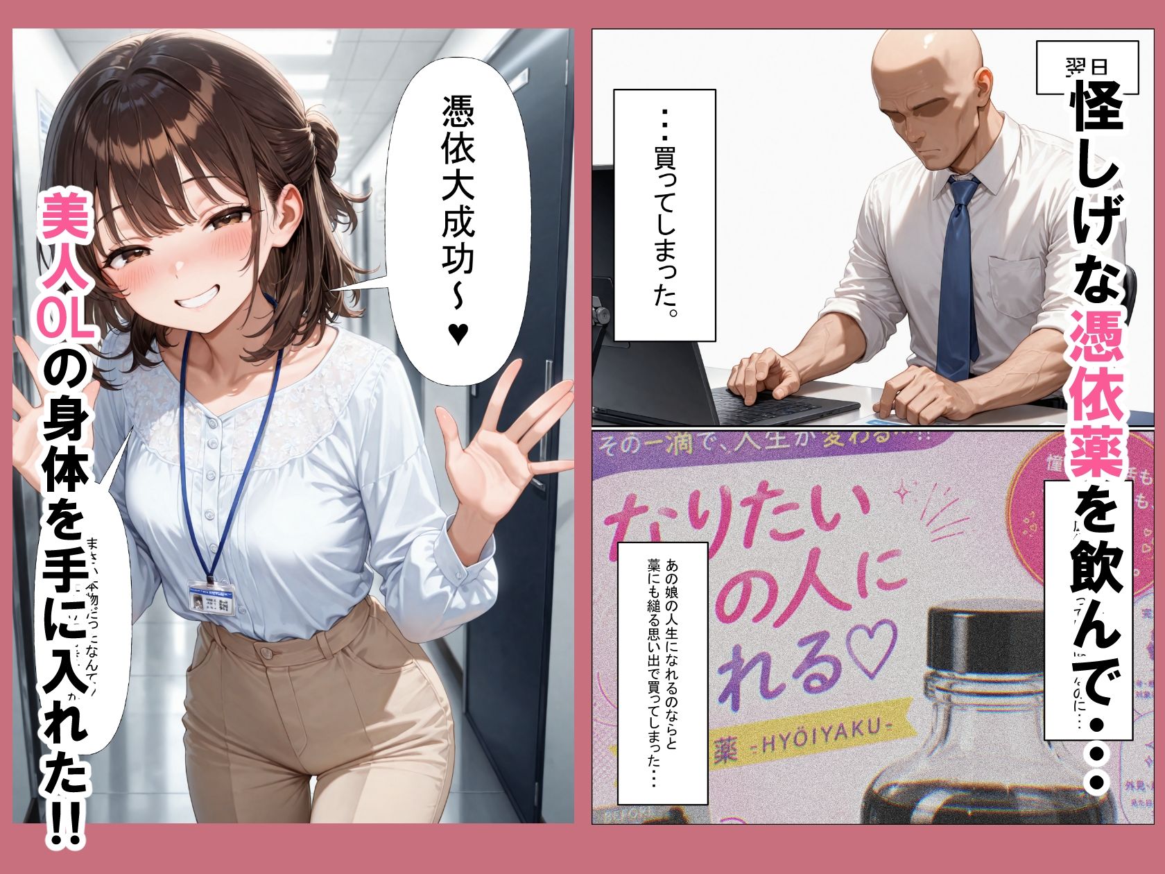 人格射精IV〜ただの中年男が美人OLの人格排泄  人生乗っ取ってメスになる話〜 サンプル2ページ目