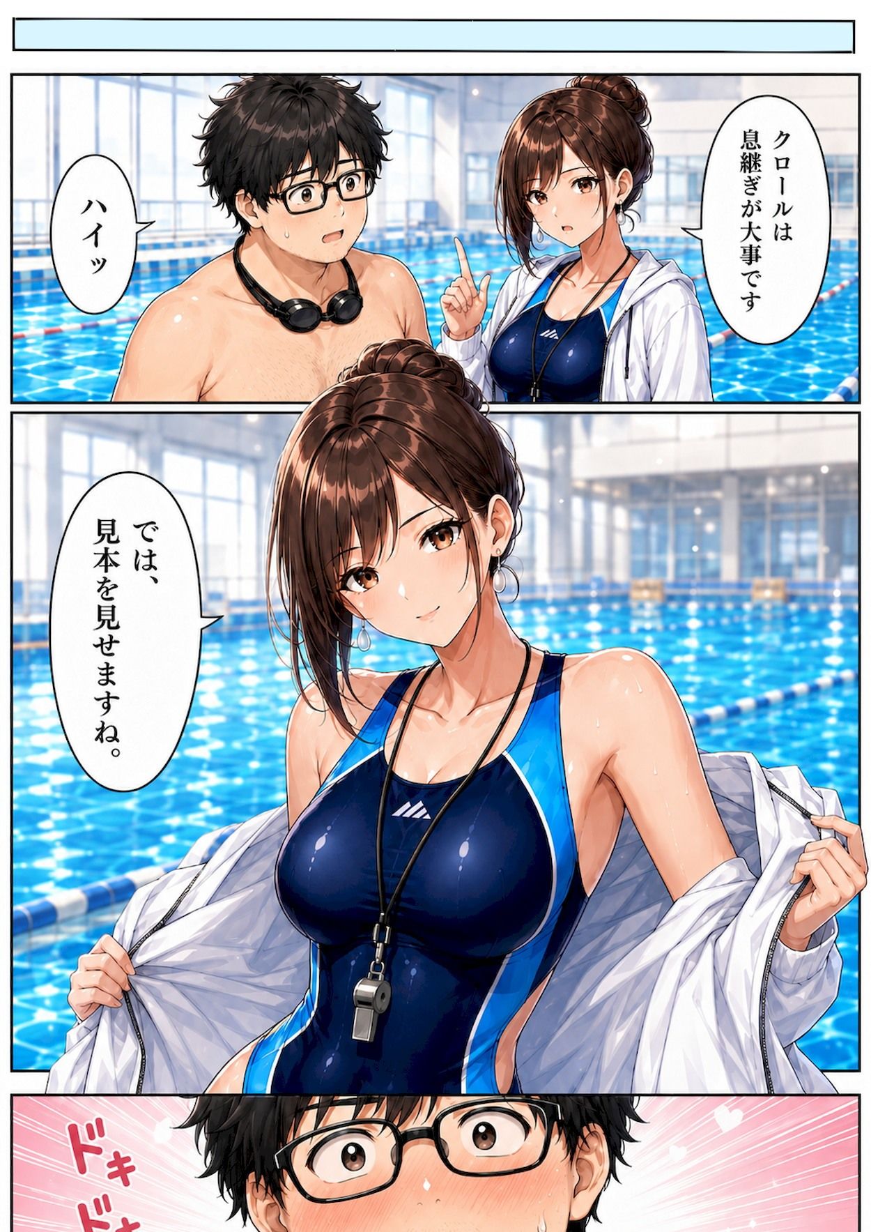 競泳水着は着たままがいい！！ サンプル2ページ目