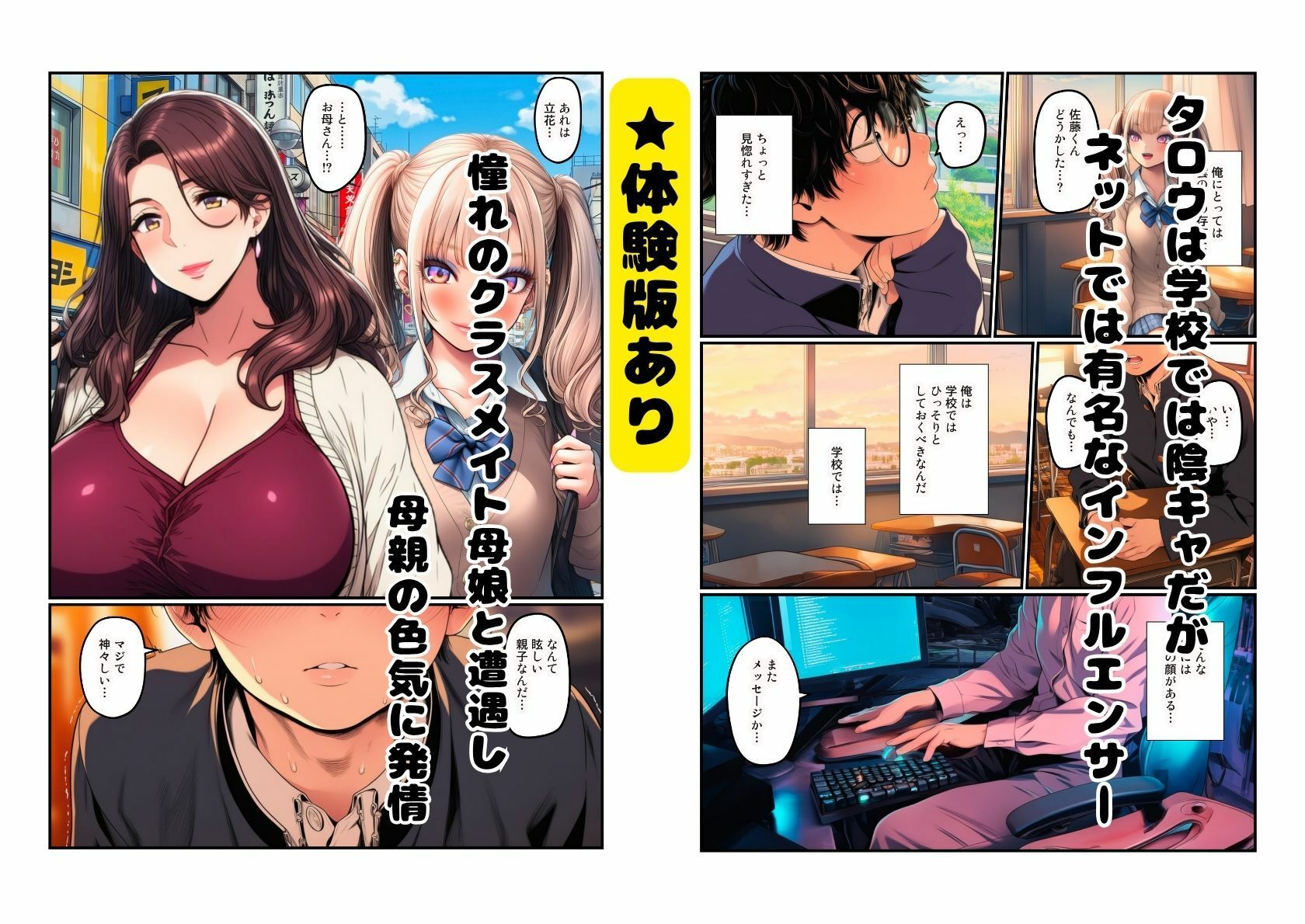 【熟女とJK  母娘丼】陰キャ男子から洗脳調教 サンプル1ページ目