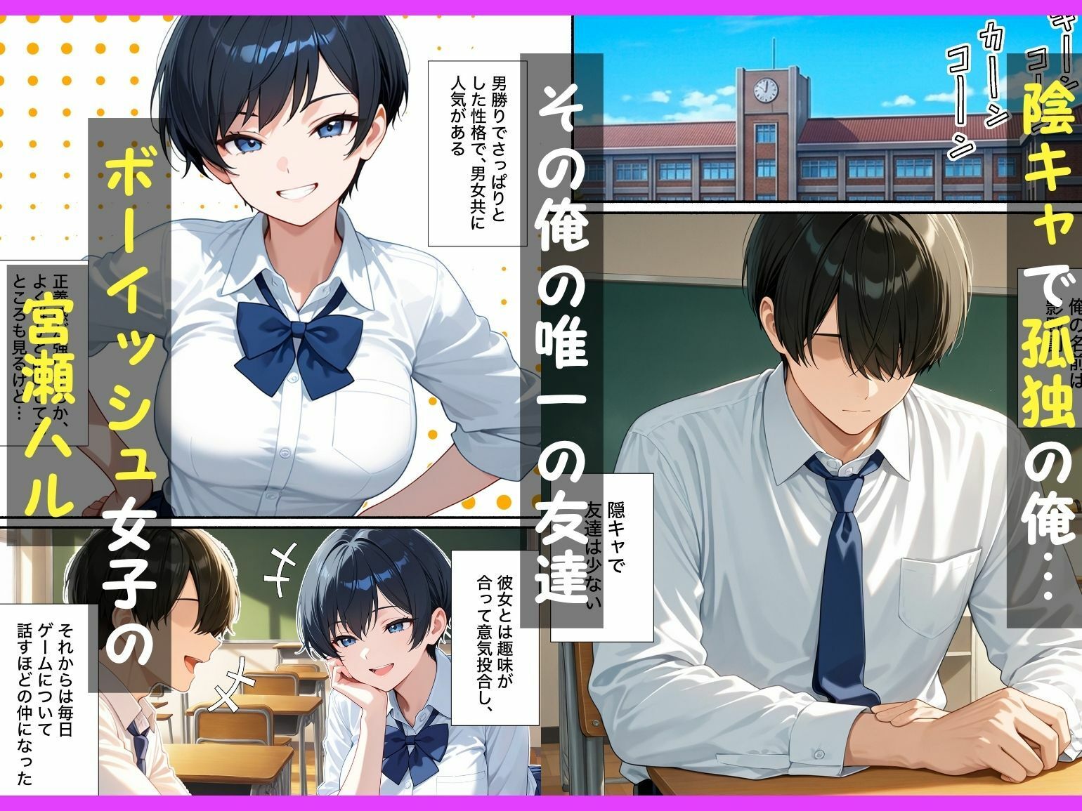 無自覚なボーイッシュ同級生が誘惑してくるから告白してイチャラブエッチした話 サンプル1ページ目