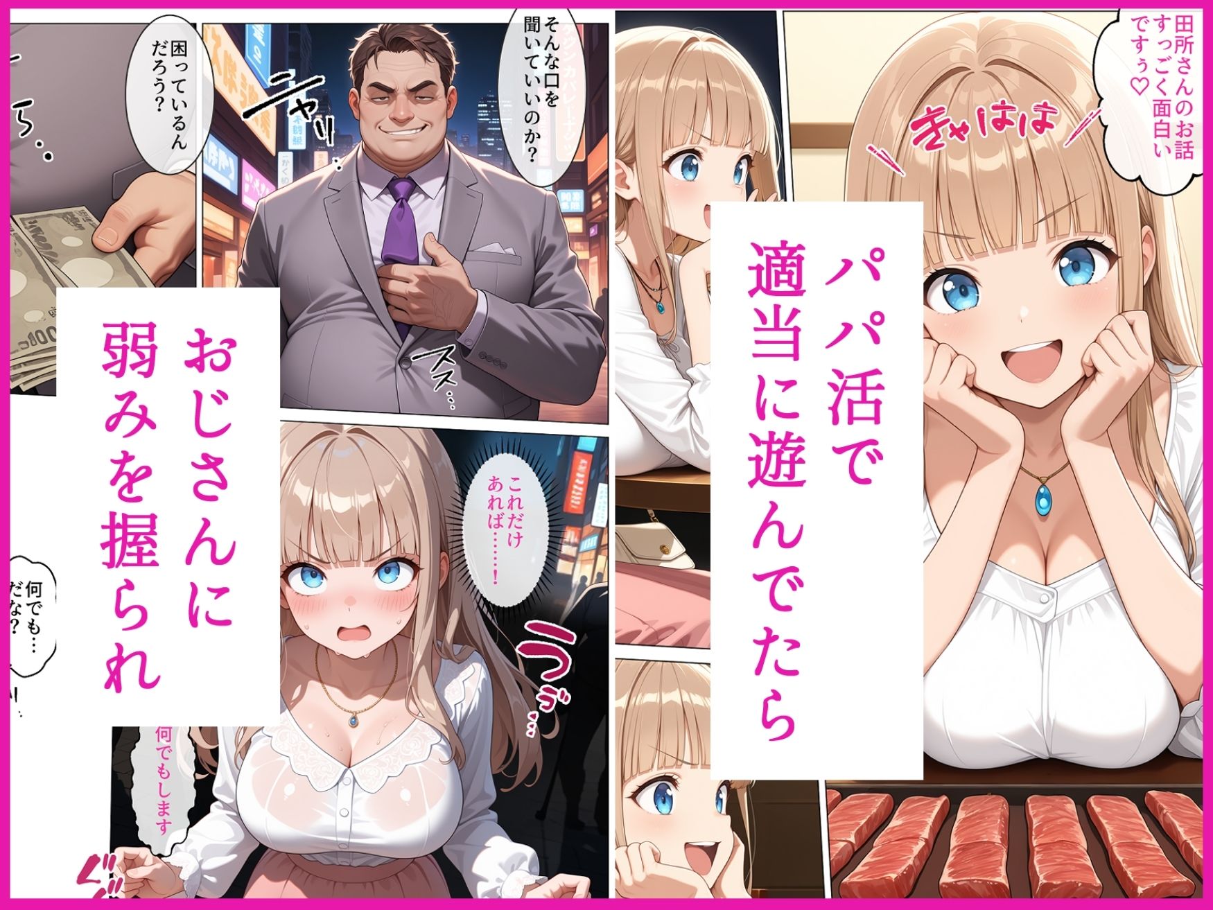 【総集編】パパ活シリーズ 〜脅迫・パパ活で堕とされる女たち〜 完全メス堕ち4作品収録 サンプル1ページ目