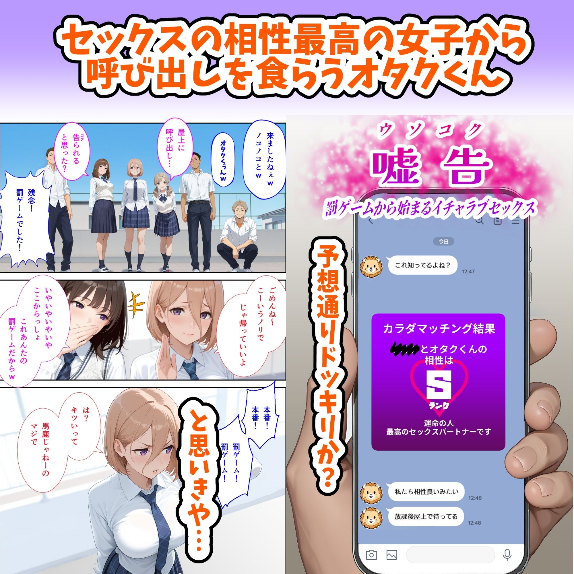 嘘告〜罰ゲームから始まるイチャラブセックス〜 サンプル1ページ目