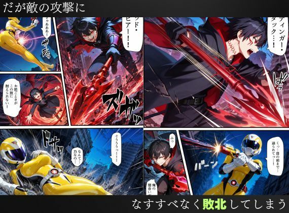 戦隊イエロー吸血鬼堕ち〜悪堕ちした変身ヒロインは牙と翼を身につける〜 サンプル2ページ目