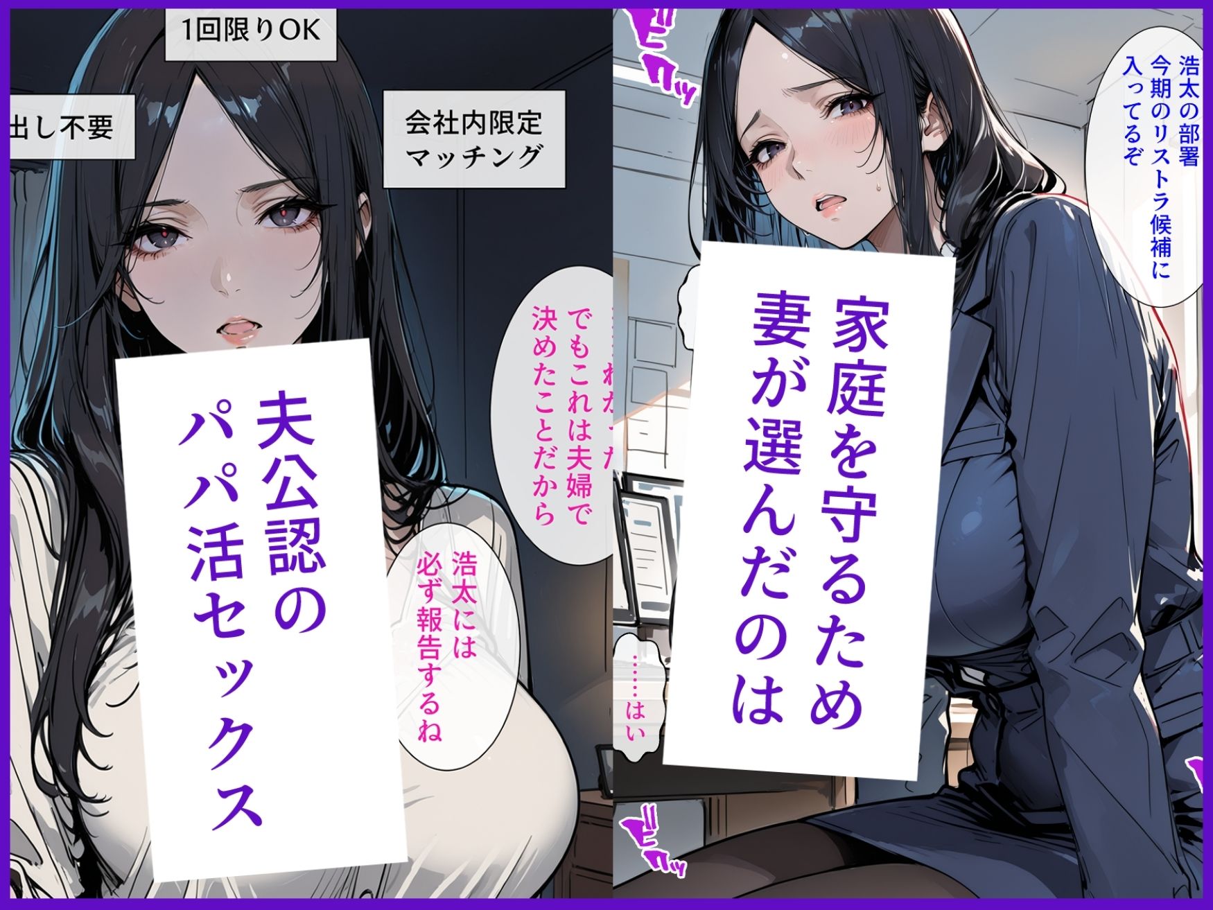 【究極NTR総集編・全1000ページ】 オフィスの彼女＆社内パパ活アプリ  完全合本 〜欲求不満人妻と夫想い妻が、支配的上司の巨根と種付けで肉体も精神も完全に堕ちる背徳の記録〜 サンプル6ページ目