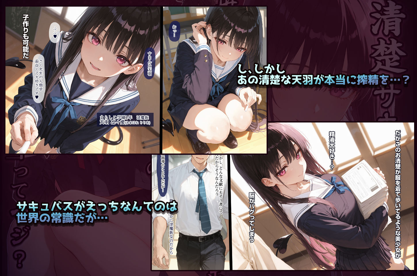 清楚サキュバス 世界が魔界と繋がって早10年 オレが教え子の搾精指導担当ってマジ？ サンプル3ページ目