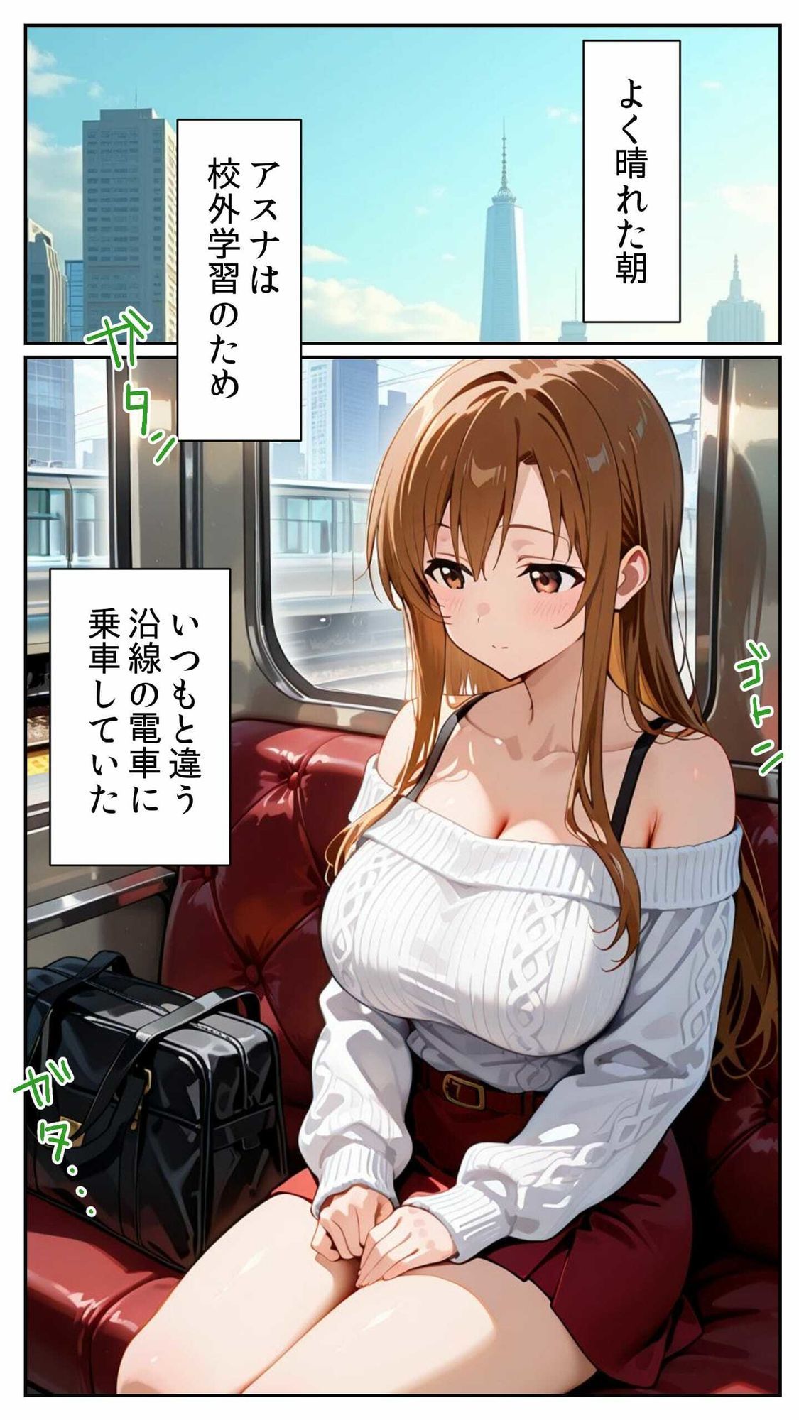 快楽の車両 〜電車内で次々と男を受け入れる、女子大生・アスナの恥辱〜 サンプル2ページ目