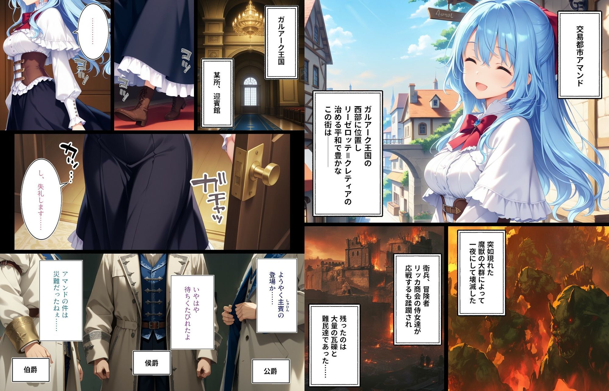 恥辱の淑女〜リーゼロッテ=ク〇ティアがアマンド復興のために処女を捧げる話〜【前編】 サンプル1ページ目