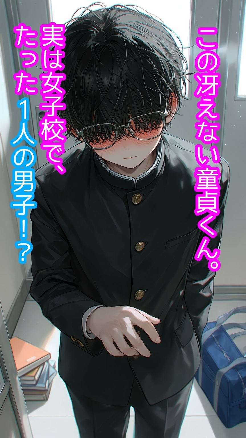 女子○で唯一の童貞男子が6美女に囲まれて孕ませハーレム！ サンプル1ページ目