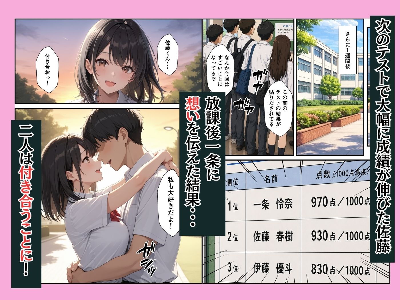 成績学年トップの生徒会長と成績中の下の冴えない俺が生ハメセックスできた話 サンプル8ページ目