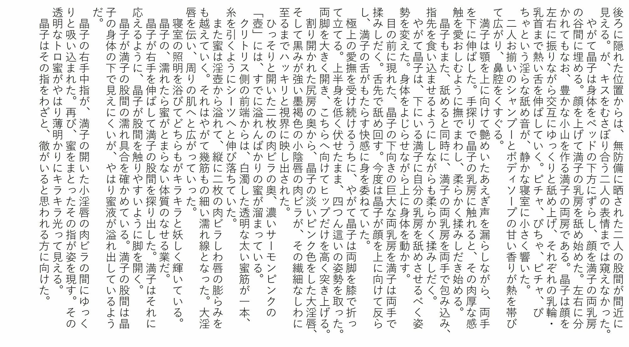 蜜愛液に濡れる四人の巨乳美女 二章 晶子と満子 サンプル6ページ目