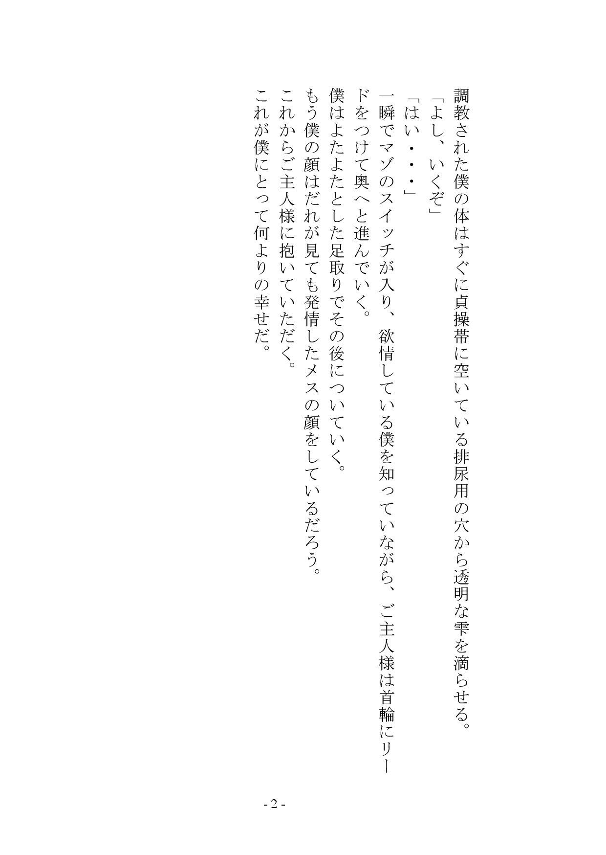 【小説＋おまけイラスト7枚】僕はマゾメス奴●I サンプル3ページ目