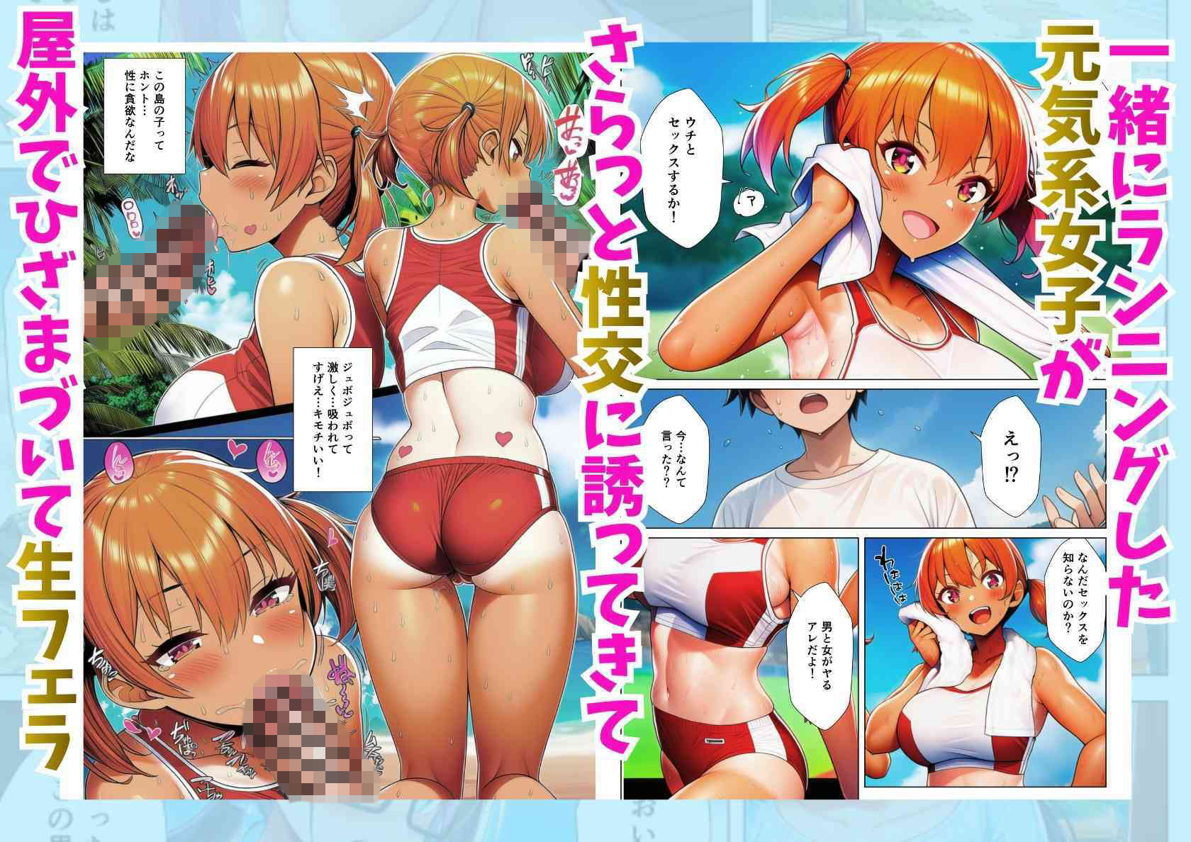 貞操観念がぶっ壊れてる南の島で日焼け女子校生たちとハメまくる話 サンプル4ページ目