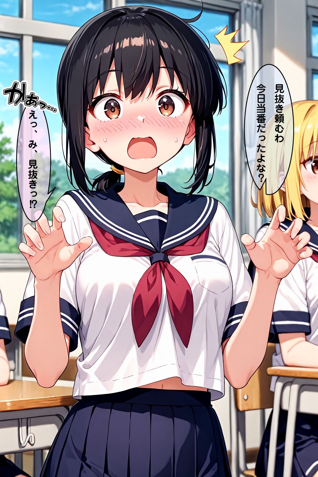 学校で見抜き制度が導入されたので幼馴染で見抜きしたお話 サンプル2ページ目