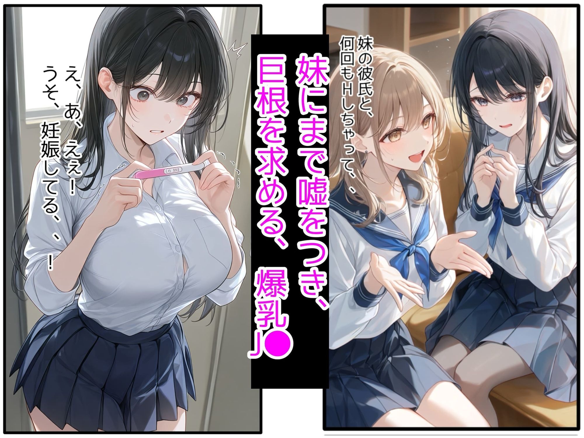 妹の彼氏にNTRされた爆乳J●の姉〜制服のまま絶倫巨根で子宮を突かれ孕ませイキ狂った記録〜 サンプル9ページ目