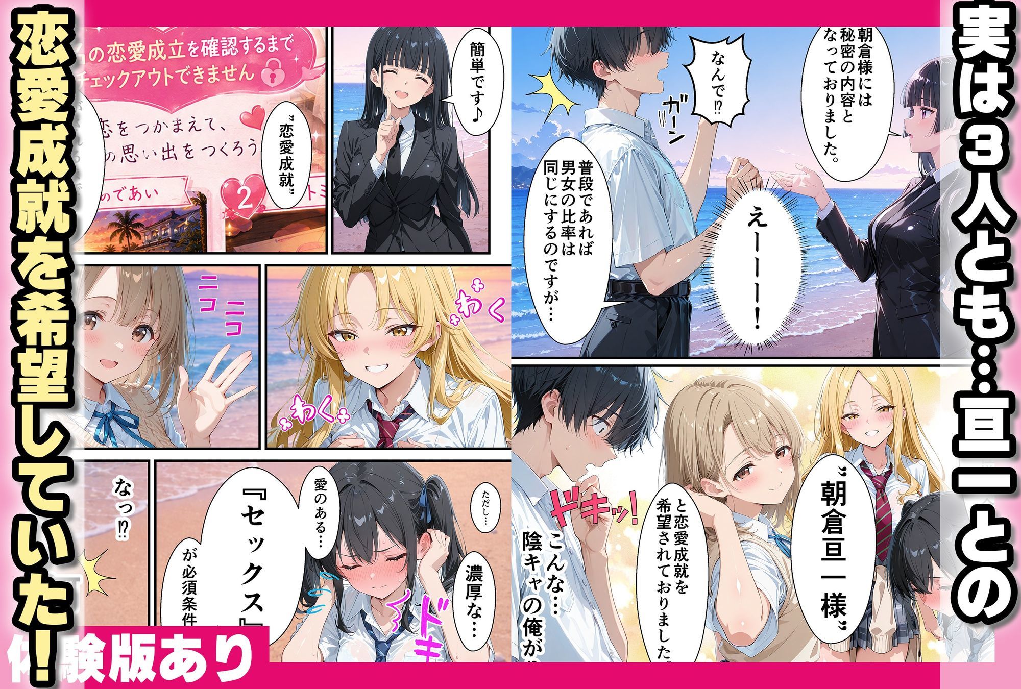 美女3人ハーレムセックスするまで帰れない〜生ハメセックスでイキまくる サンプル2ページ目