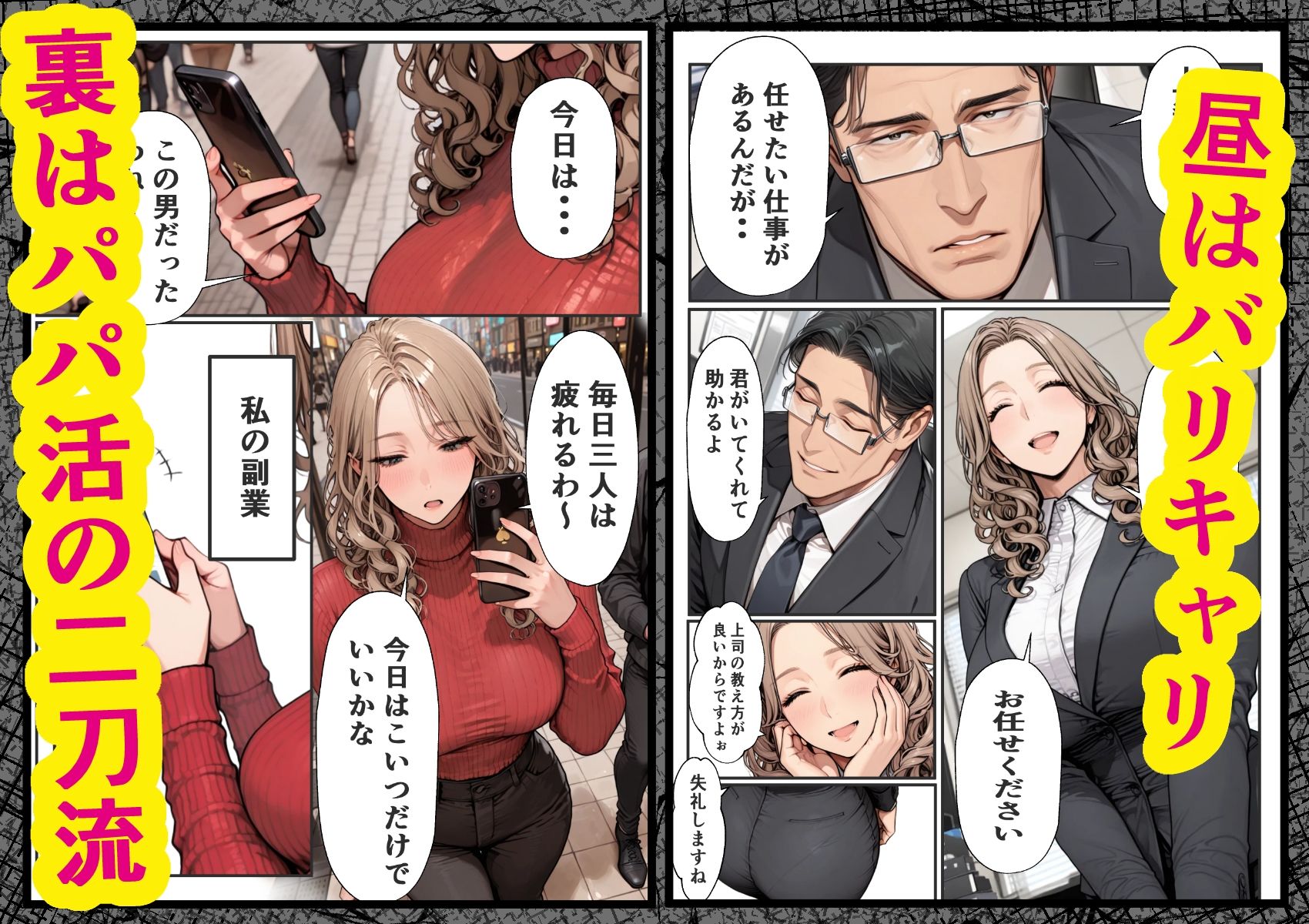 パパ活狩り。バリキャリ爆美女を全破壊する話 サンプル2ページ目