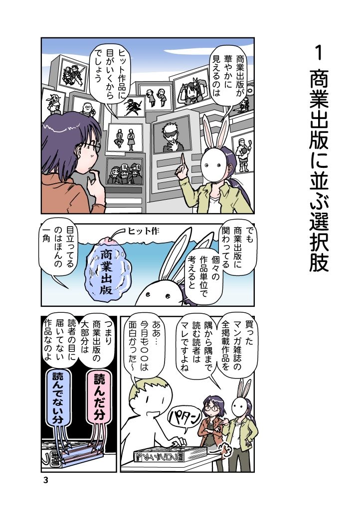 商業出版と自主出版を比較考察してみたら  創作同人電子書籍のススメ2026年 サンプル3ページ目