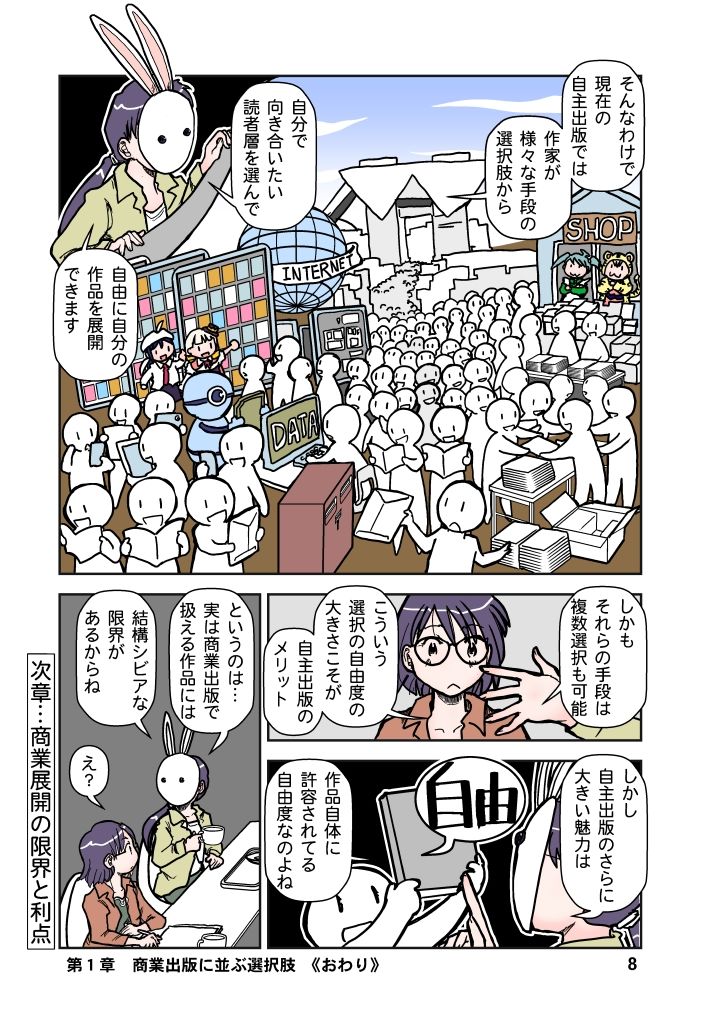 商業出版と自主出版を比較考察してみたら  創作同人電子書籍のススメ2026年 サンプル8ページ目