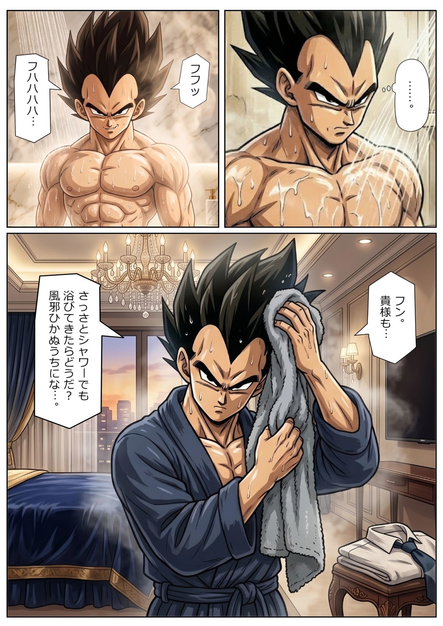 52枚【18号 ×ベジータ】大嫌いな上司に シャワー中に犯●れ、立ちバック、 おっぱいワイパー、掃除フェラの無限ループ 1 サンプル8ページ目