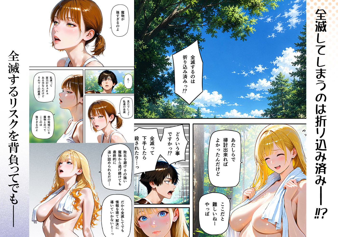 全滅転生 1=媚薬服用痴女戦士達は犯●れて前に進む= サンプル4ページ目