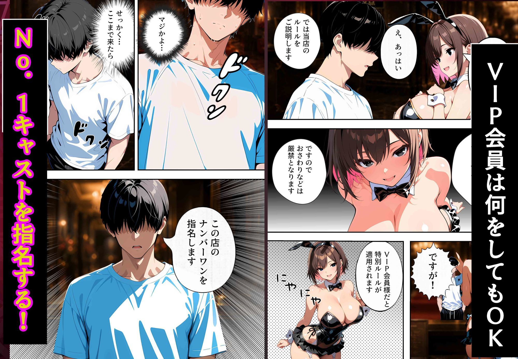 キャバクラ催●アプリ  キャバクラ支配！VIP会員に選ばれたので人気キャストを操作した話 サンプル2ページ目