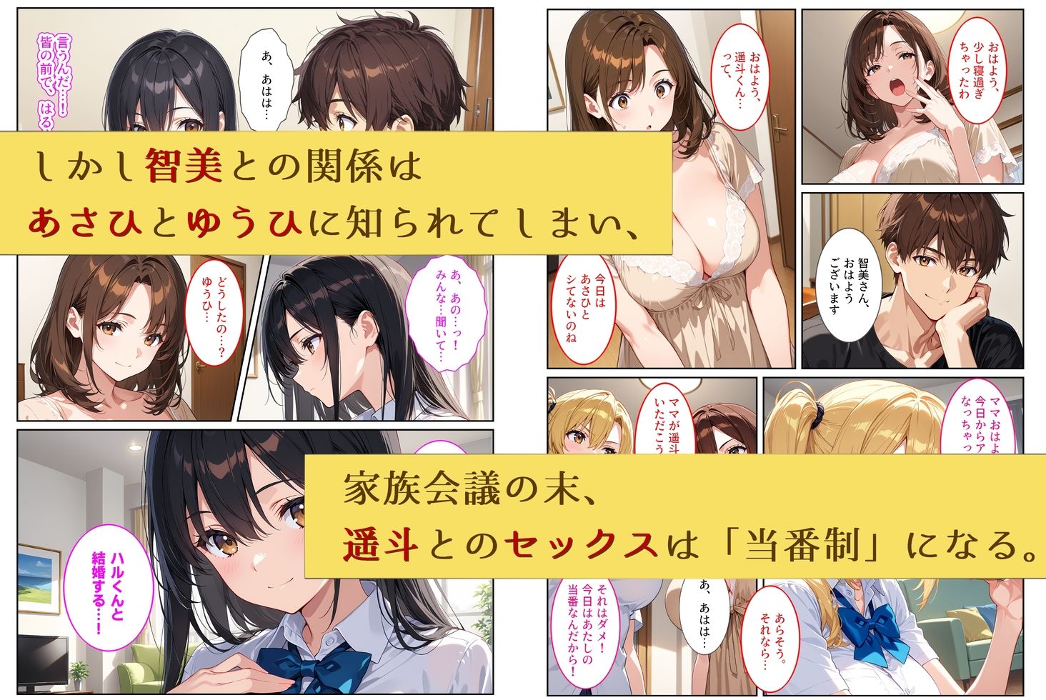 養子になったら爆乳義母と双子義妹に誘惑されて中出しセックスしています！〜孕ませバトル編〜 サンプル3ページ目