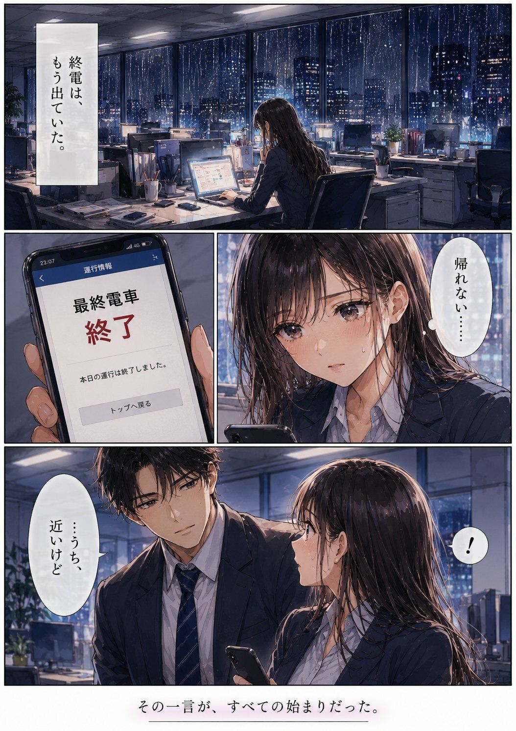終電を逃した夜、彼女は上司の家に泊まった ―帰れない理由― サンプル1ページ目