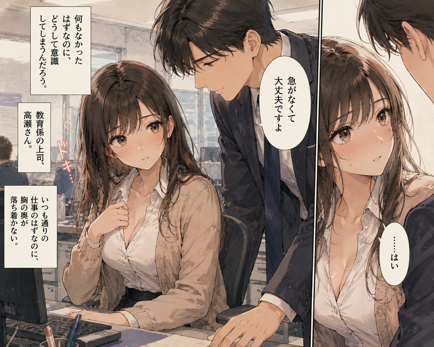 新入社員の彼女は、 歓迎会のあと帰らなかった ―教育係の上司― サンプル1ページ目