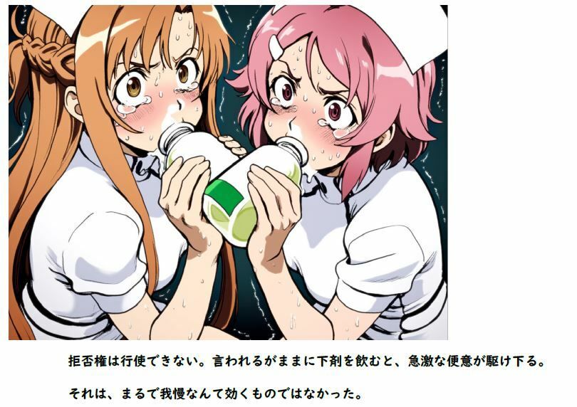 新人看護婦 明日奈と里香 嗚咽の浣腸我慢対決 〜白衣の恥辱耐久レース〜 サンプル9ページ目