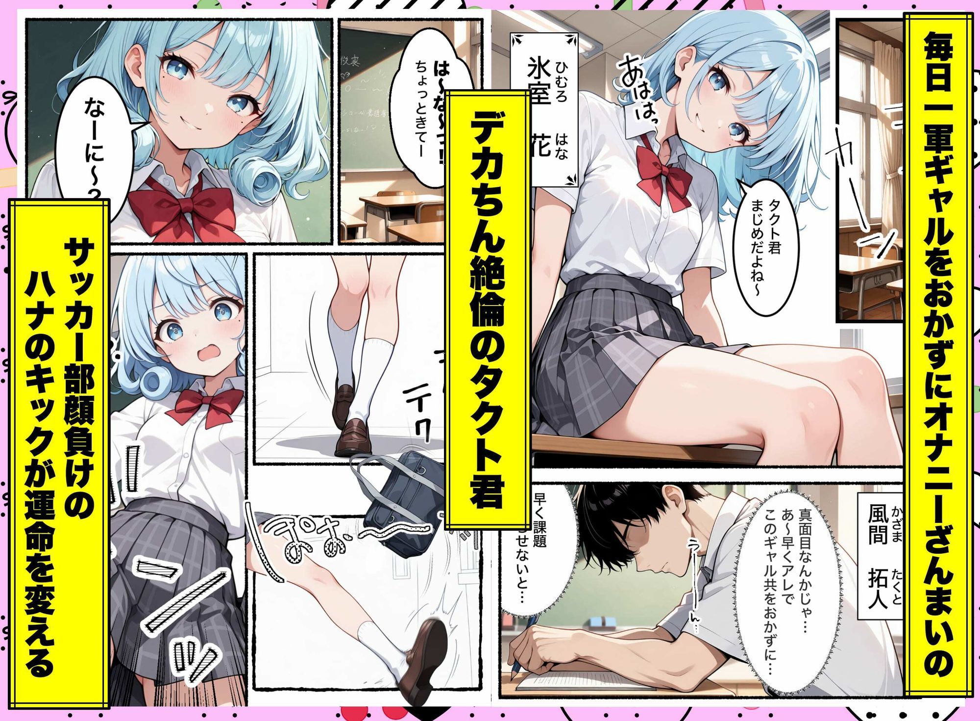 俺のおかず一軍ギャル、デカちんがバレてもてあそばれた結果3人まとめて彼女になったハーレム物語 サンプル1ページ目