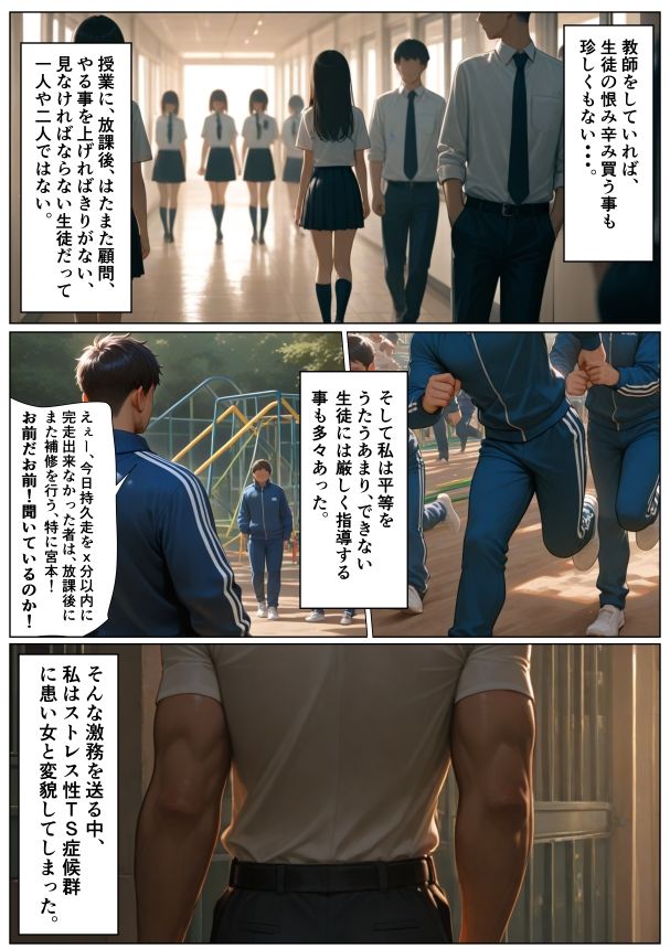 TS体育教師は・・・メスに墜ちる・・・。 サンプル2ページ目