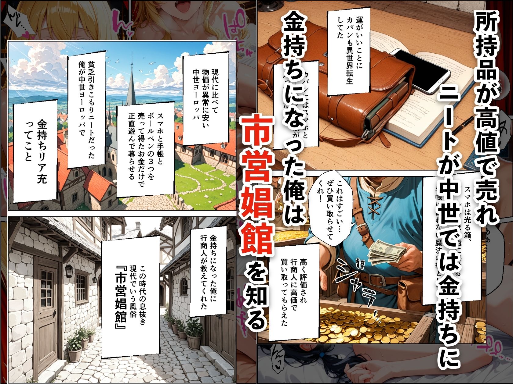 ニートが中世ヨーロッパに転生したらハーレムになった話 サンプル2ページ目