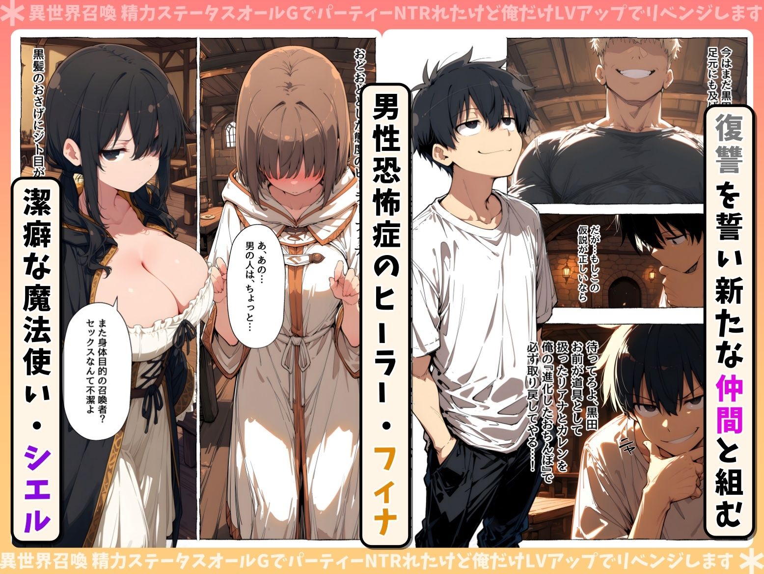 異世界召喚 精力ステータスオールGでパーティーNTRれたけど俺だけLVアップでリベンジします サンプル9ページ目