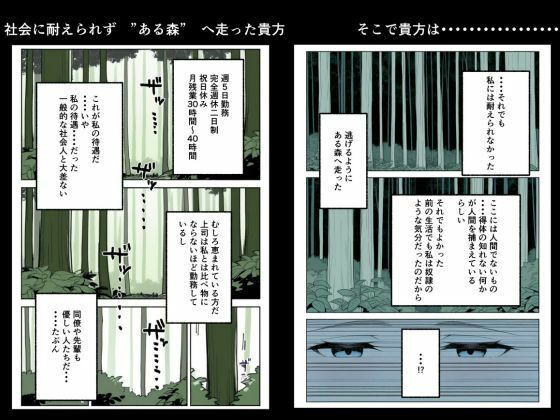 銀髪目隠れ〇乳エルフ？のペットになって子作り交尾する話 サンプル1ページ目