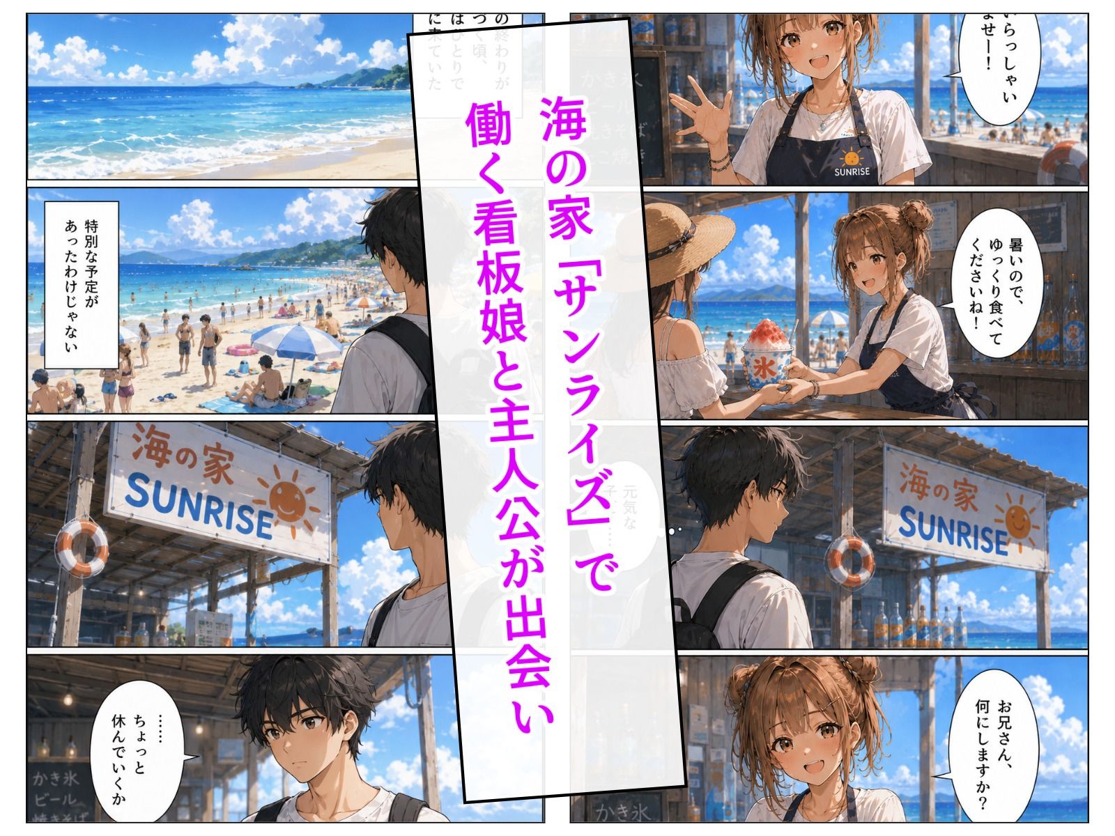 閉店後の海の家で サンプル2ページ目