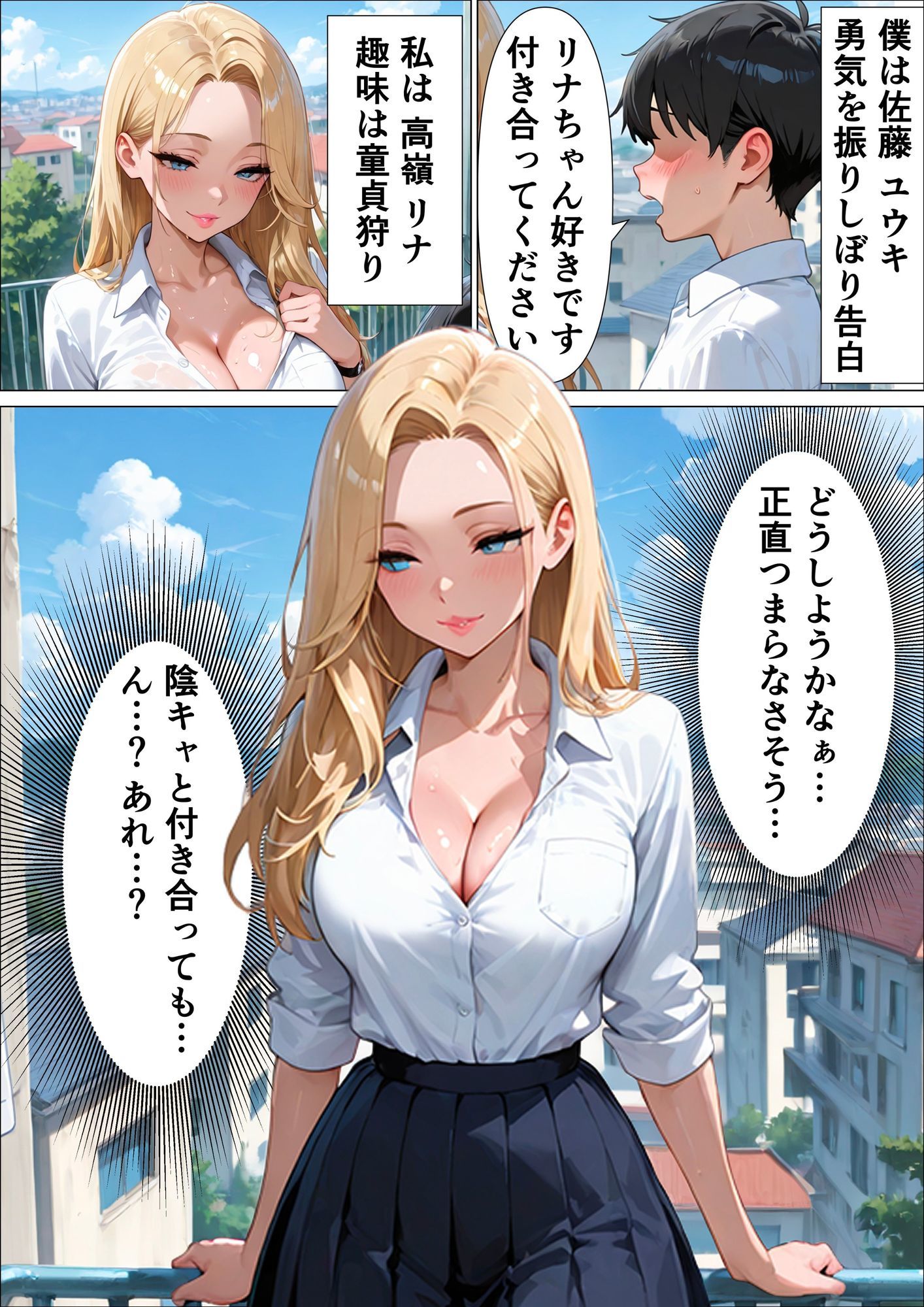 告白してきた優等生がデカチンで逆レ●プしたら気持ち良すぎて童貞チンポに中出しされた話 サンプル1ページ目
