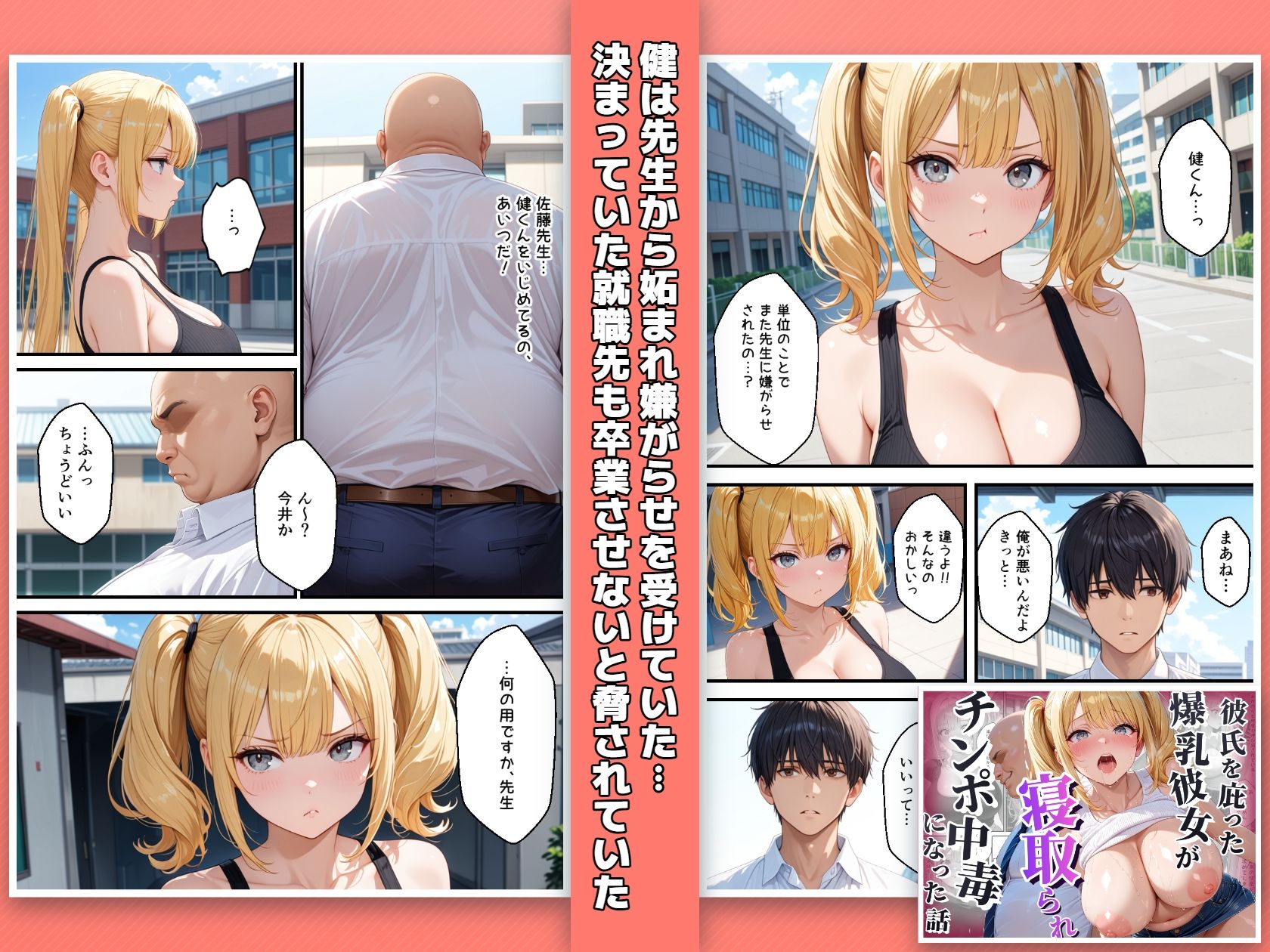 彼氏を庇った爆乳彼女が寝取られチンポ中毒になった話 サンプル2ページ目